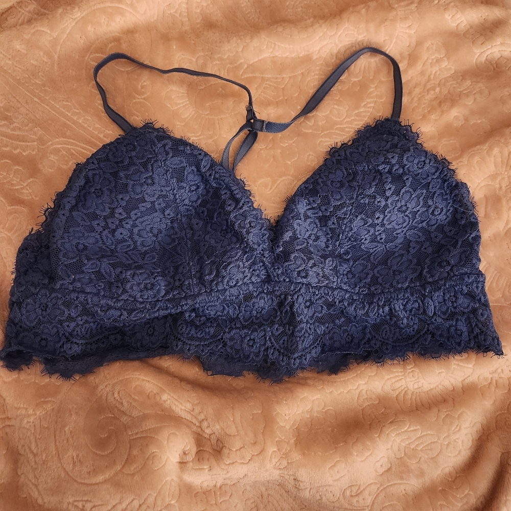 Aerie Lace Bralette in Navy Blue Medium